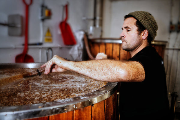 Josh at Cornish Crown Brewery brewing beer